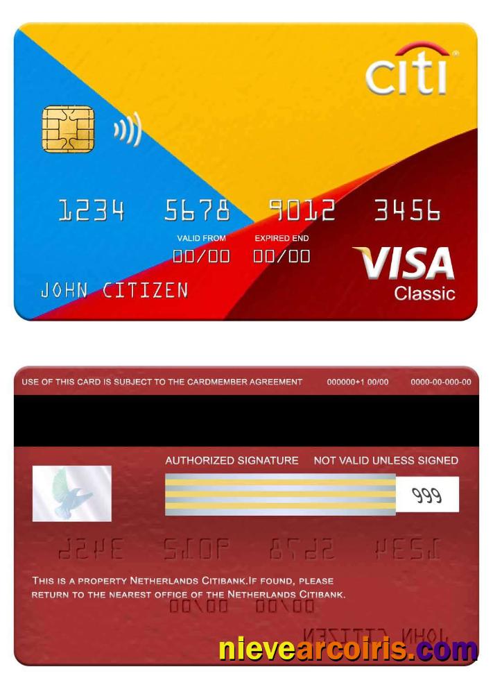 Netherlands Citibank visa classic card